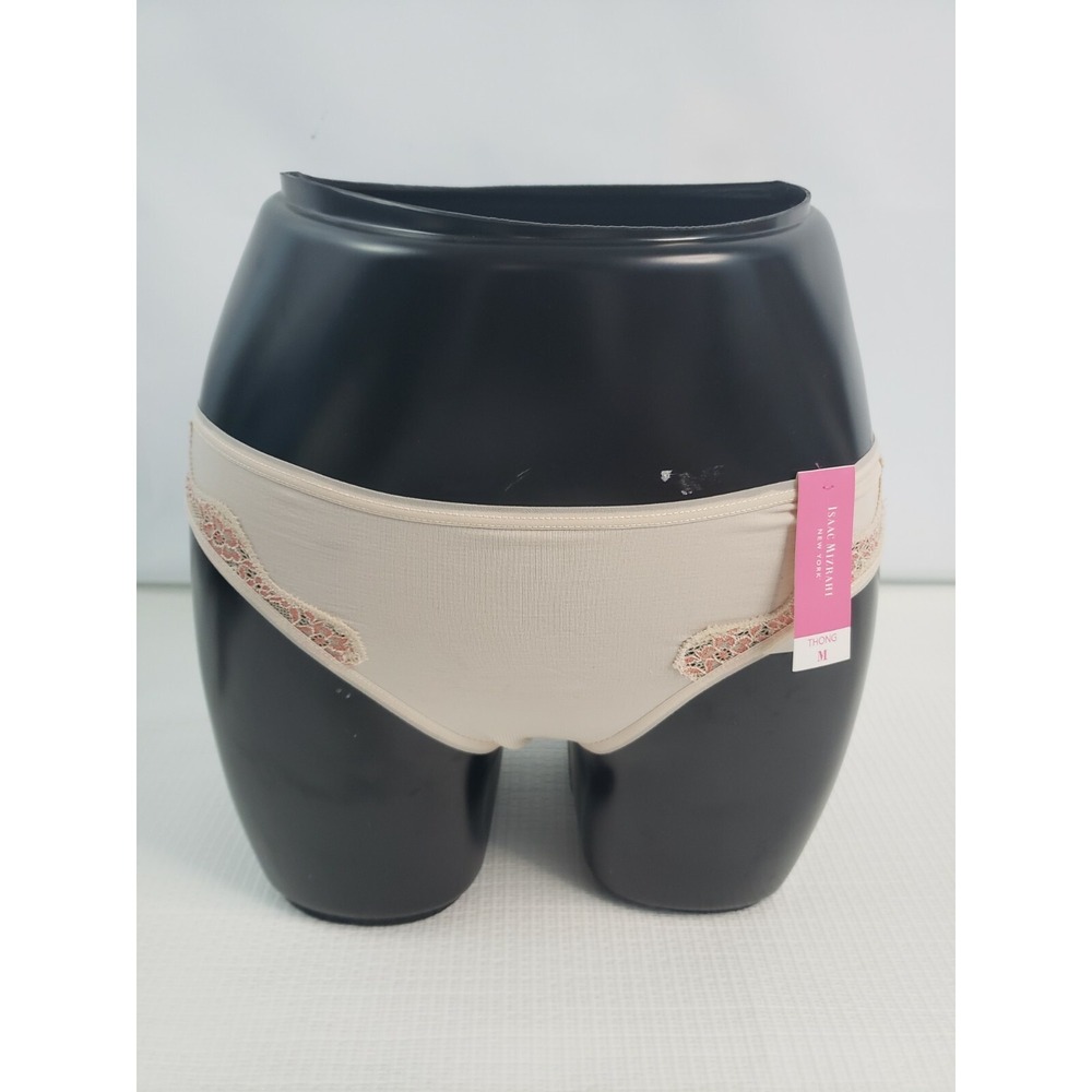 Isaac Mizrahi women's Tan Knit Thong Panty Lingerie Underwear‎ size Medium